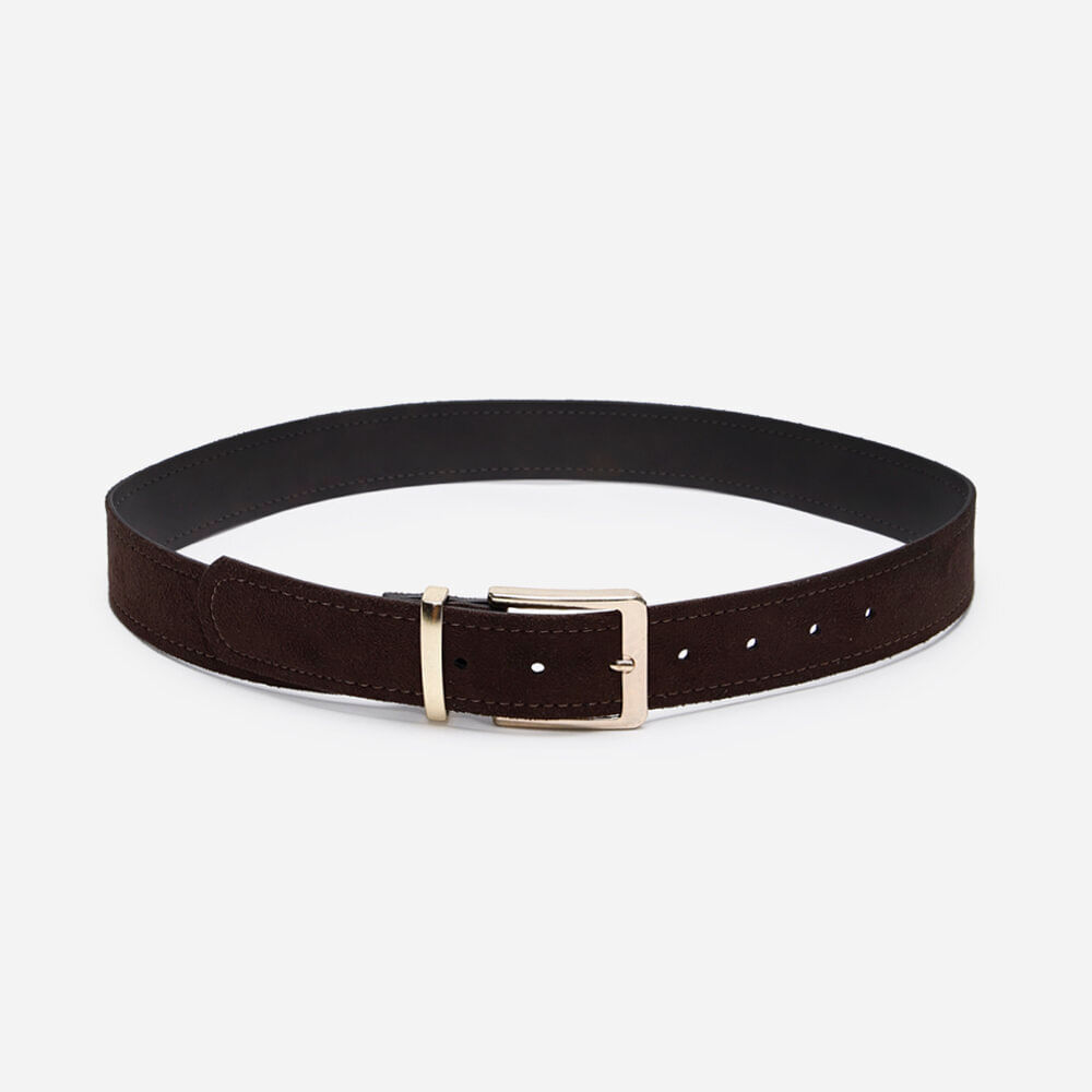 Cinto com fivela retangular texturizado marrom Cinto com fivela retangular texturizado marrom