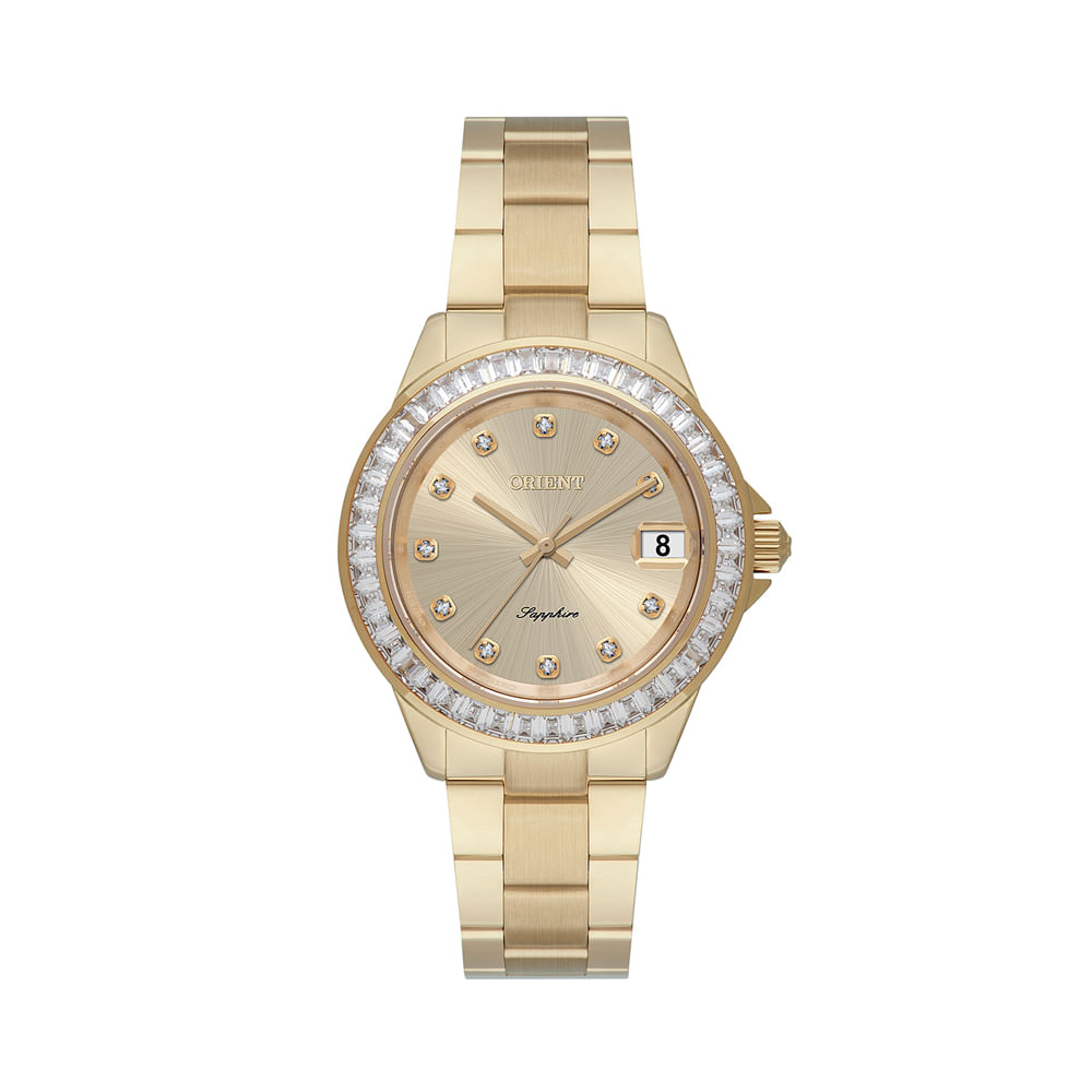 Relógio feminino orient analógico calendário fgss0246 c1kx dourado Relógio feminino orient analógico calendário fgss0246 c1kx dourado