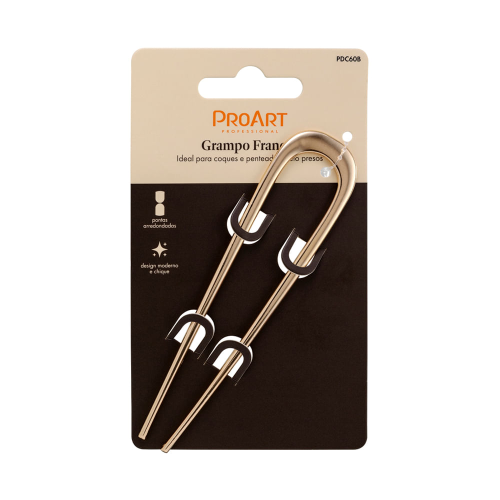 Grampo para cabelo proart francês dourado Grampo para cabelo proart francês dourado