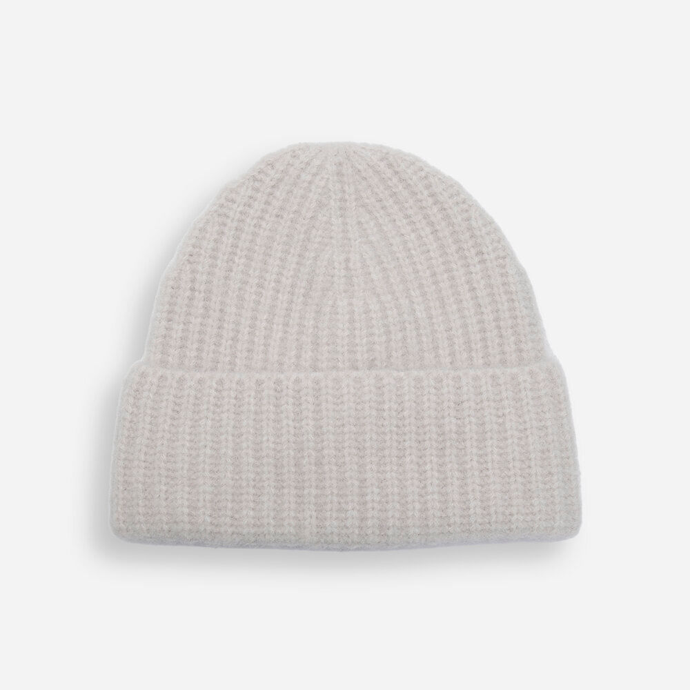 Gorro de tricot chenille canelado cinza Gorro de tricot chenille canelado cinza