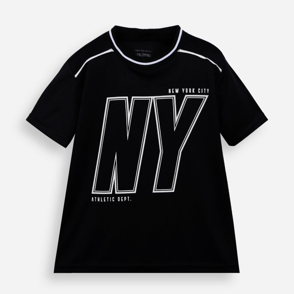Camiseta infantil esportiva ny preta Camiseta infantil esportiva ny preta