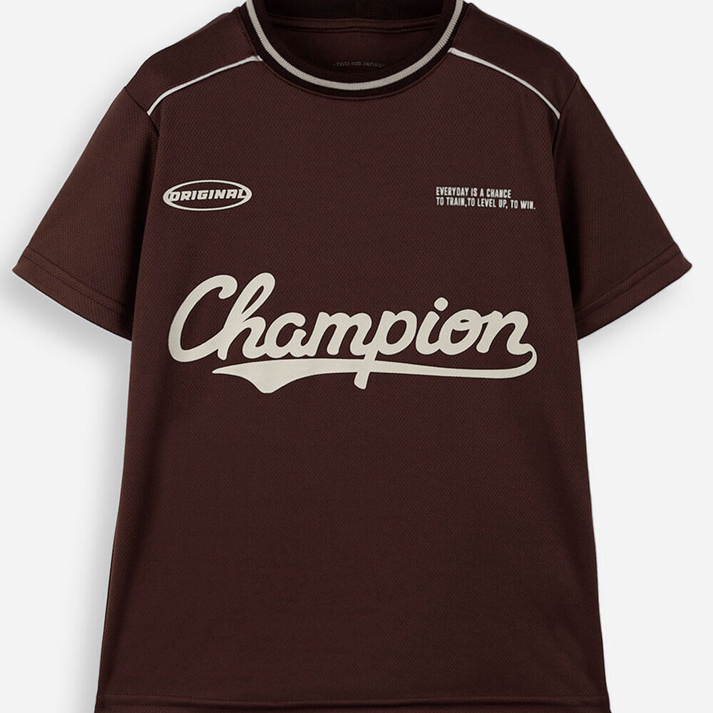 Camiseta infantil esportiva boston marrom