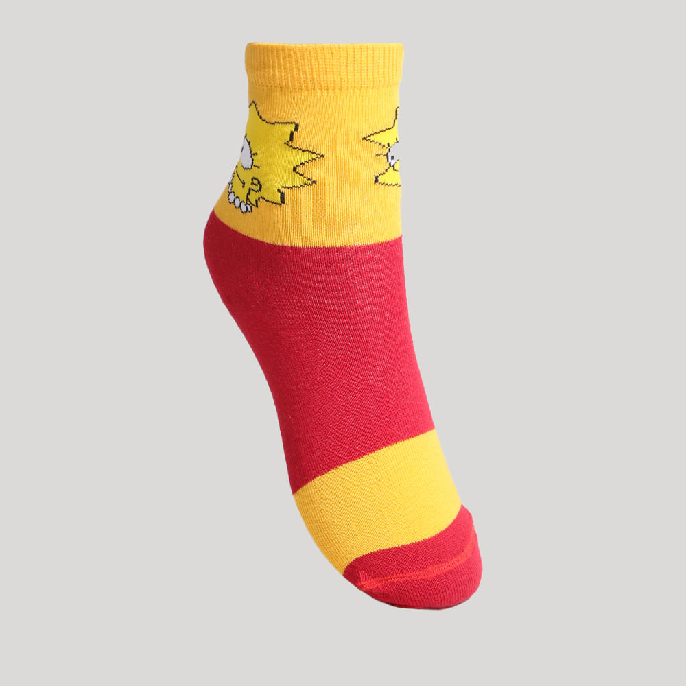 Meia Infantil Cano Médio Tal Pai Tal Filho Listrada Lisa Simpson Multicor Meia Infantil Cano Médio Tal Pai Tal Filho Listrada Lisa Simpson Multicor