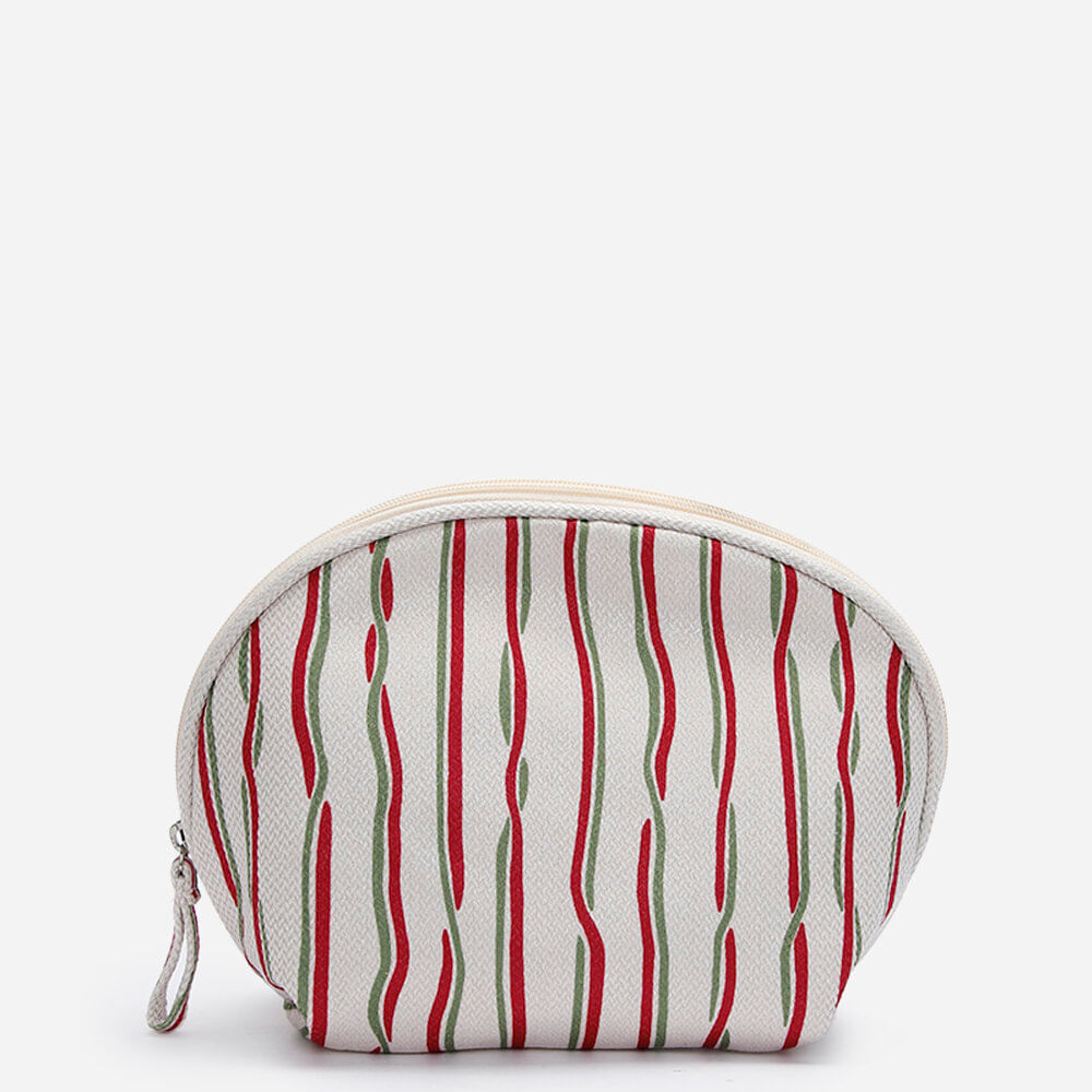 Necessaire feminina arredonda listrada colorido Necessaire feminina arredonda listrada colorido