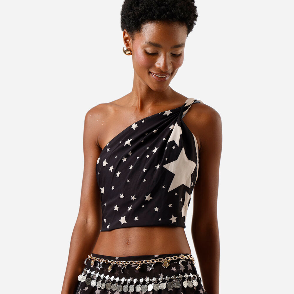 Lenço feminino estrelas preto Lenço feminino estrelas preto