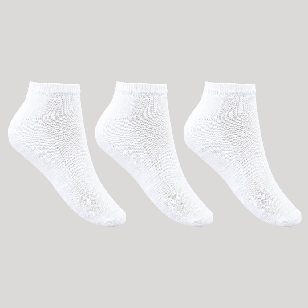 Kit de 3 meias masculinas cano baixo branca Kit de 3 meias masculinas cano baixo branca