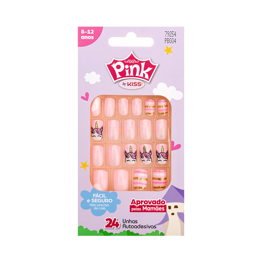 Unhas Autoadesivas Kiss New York Pink Infantil - Unicorn Unhas Autoadesivas Kiss New York Pink Infantil - Unicorn