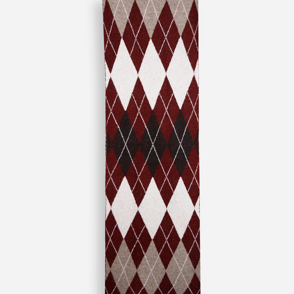 Cachecol de tricot xadrez argyle vinho Cachecol de tricot xadrez argyle vinho