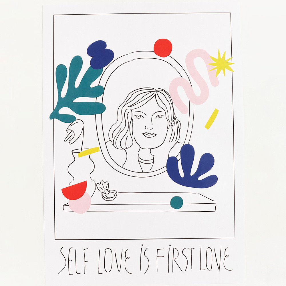 Poster Mindset Obvious "Self Love is First Love" 42 cm x 29 cm Off White Poster Mindset Obvious "Self Love is First Love" 42 cm x 29 cm Off White