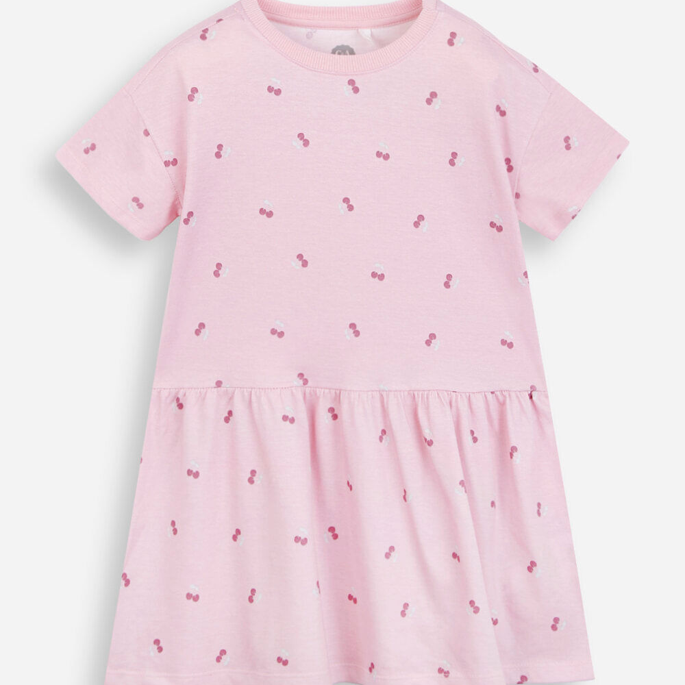 Vestido infantil de algodão cerejas colorido Vestido infantil de algodão cerejas colorido