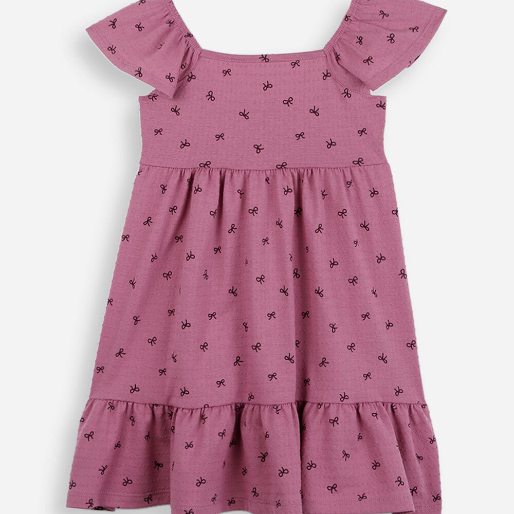 Vestido infantil texturizado laços rosa Vestido infantil texturizado laços rosa