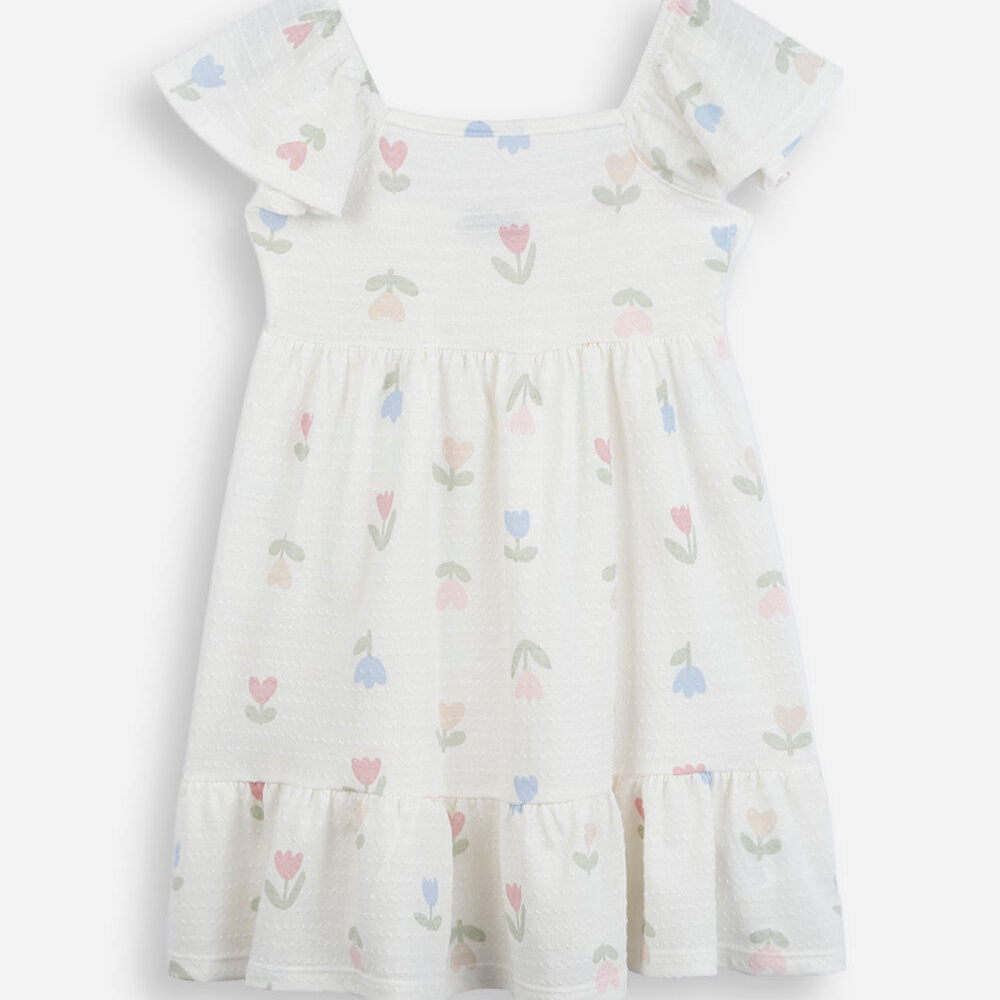 Vestido infantil com algodão floral colorido Vestido infantil com algodão floral colorido