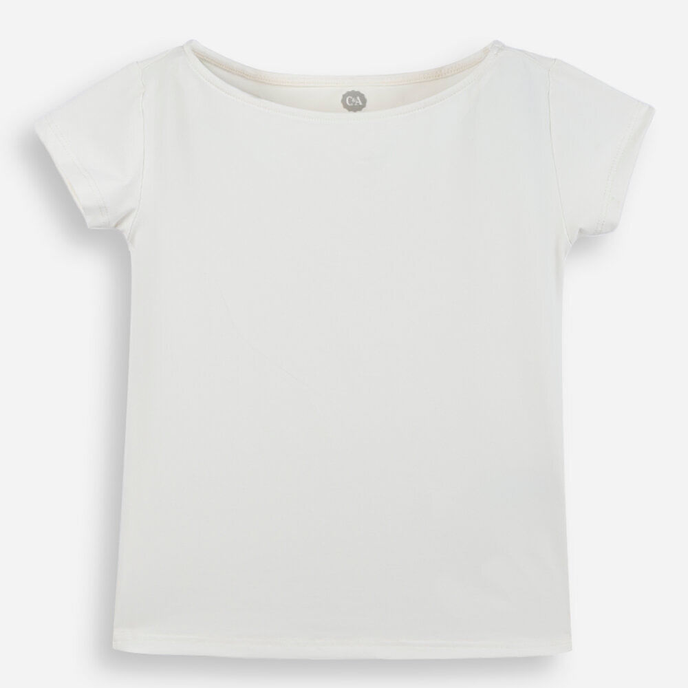 Blusa infantil de poliamida off white Blusa infantil de poliamida off white