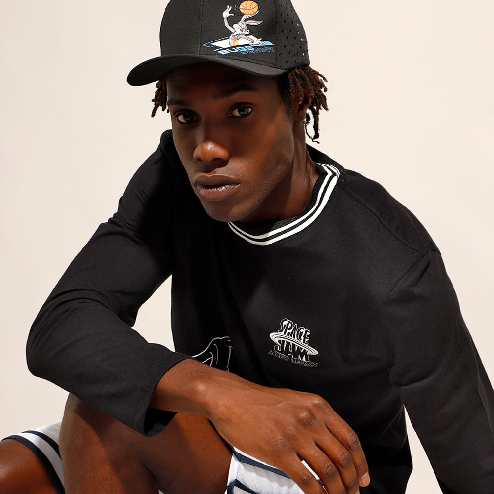 Boné Aba Curva Space Jam Preto