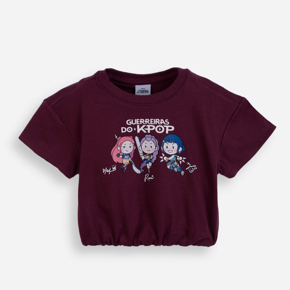 Blusa balonê infantil guerreiras do kpop vinho Blusa balonê infantil guerreiras do kpop vinho