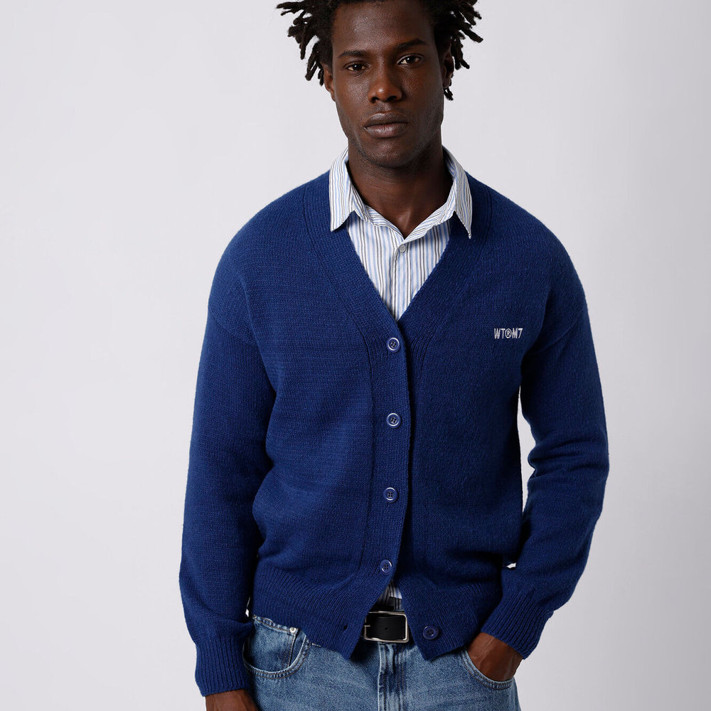 Cardigan unissex de tricot mindset working title azul Cardigan unissex de tricot mindset working title azul