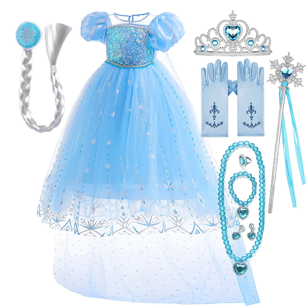 Girls Snow Queen Kids Costumes for Girl 2026 Carnival Party Prom Gown Robe-Playing Elsa Children Clothing Toddler Princess Dress Girls Snow Queen Kids Costumes for Girl 2026 Carnival Party Prom Gown Robe-Playing Elsa Children Clothing Toddler Princess Dress
