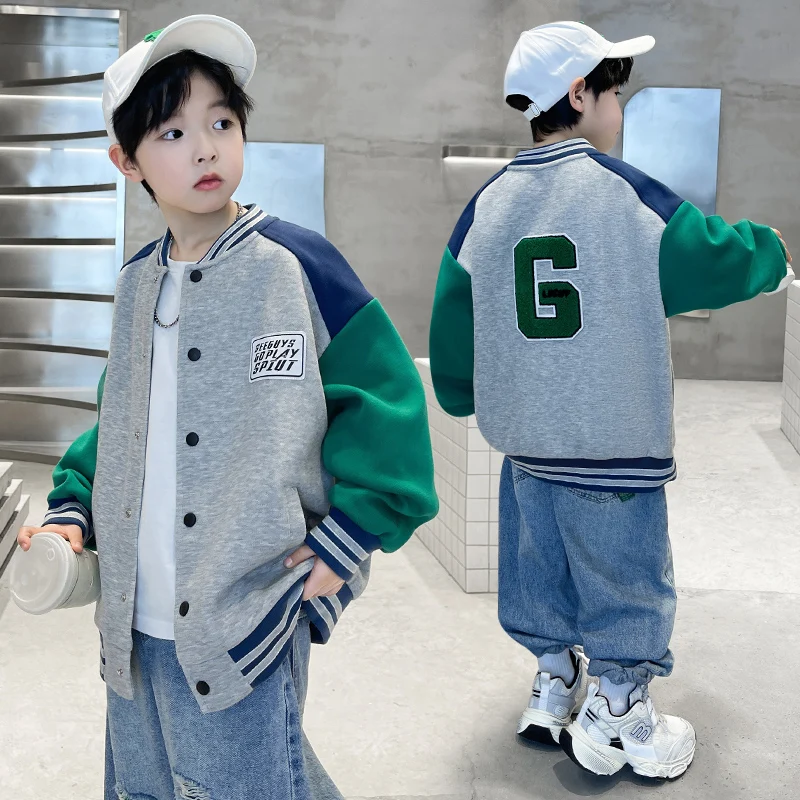 Kids Boys Autumn Sports Clothing Baseball Jacket Trendy 2025 New Children's Outerwear Crew Neck Sporty Coat 5 7 9 11 13 14 Years Kids Boys Autumn Sports Clothing Baseball Jacket Trendy 2025 New Children's Outerwear Crew Neck Sporty Coat 5 7 9 11 13 14 Years