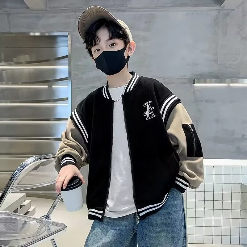 2025 New Boys' Baseball Jacket Autumn Winter Big Tall Kids Water Resistant Thermal Lining Kids' Outerwear 2025 New Boys' Baseball Jacket Autumn Winter Big Tall Kids Water Resistant Thermal Lining Kids' Outerwear