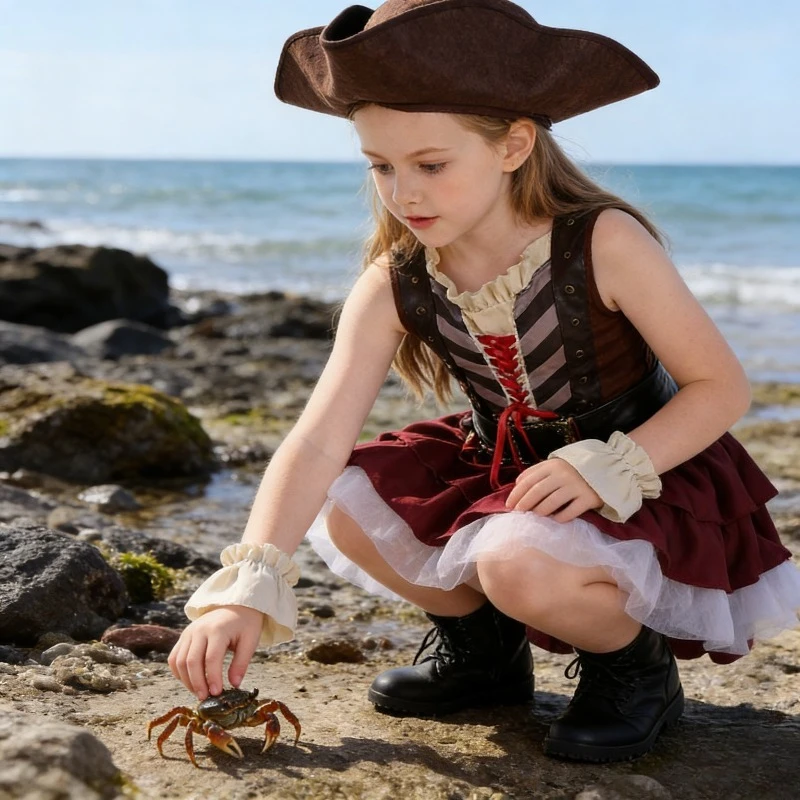 Kids Somalia Pirate Costume Halloween Dress Carnival Party Outfit for Girls Kids Somalia Pirate Costume Halloween Dress Carnival Party Outfit for Girls