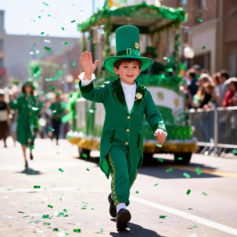 Irish Boys Costume St Patricks Day Outfit for Kids Stage Performance Role Play Cosplay Irish Boys Costume St Patricks Day Outfit for Kids Stage Performance Role Play Cosplay