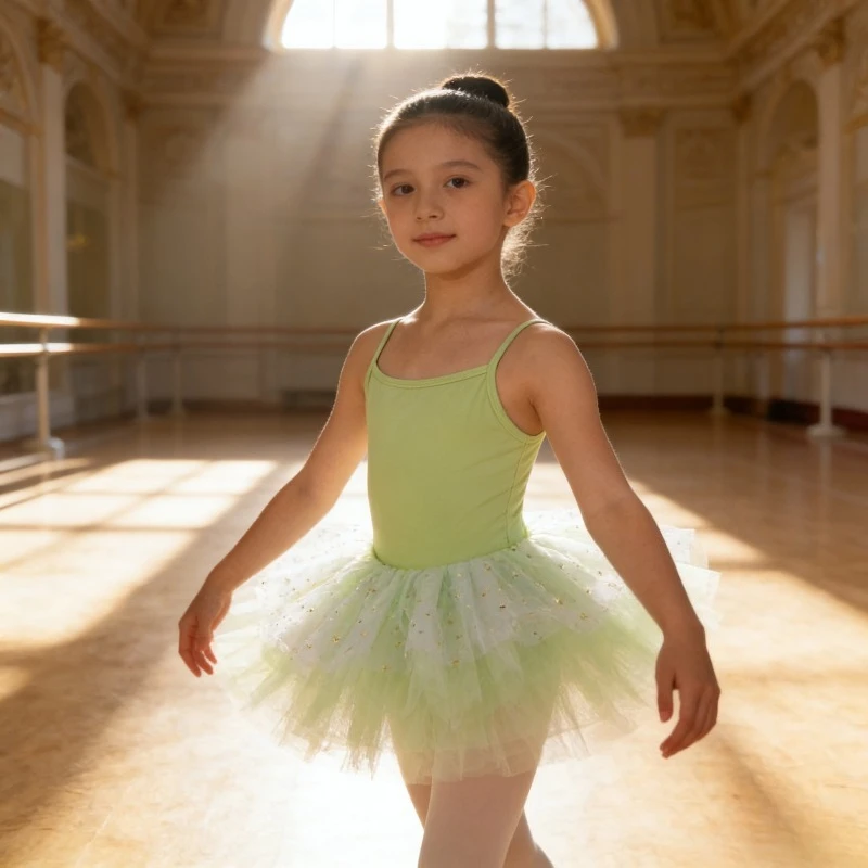 Girls Star Print Mesh Ballet Dress Princess Performance Outfit Spring Summer Girls Star Print Mesh Ballet Dress Princess Performance Outfit Spring Summer