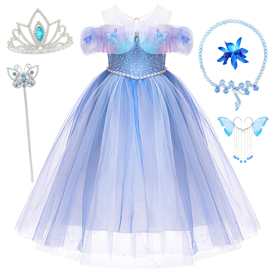 Cinderella Fairy Princess Dress Girl Butterfly Mesh Gown Child Cosplay Carnival Birthday Party Clothes Kids Performance Costumes Cinderella Fairy Princess Dress Girl Butterfly Mesh Gown Child Cosplay Carnival Birthday Party Clothes Kids Performance Costumes