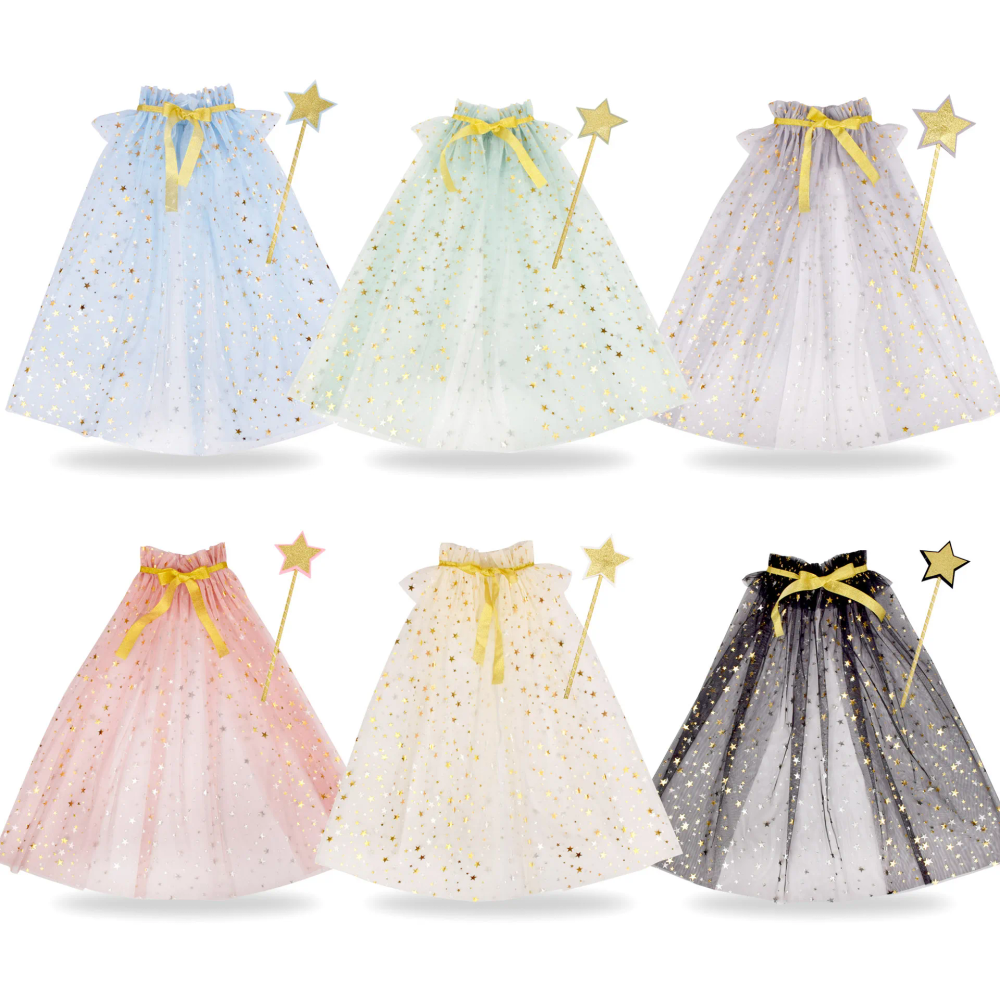 Thin Kids Fairy Tulle Cloak Party Performance Cape Matching Star Wand Prop Thin Kids Fairy Tulle Cloak Party Performance Cape Matching Star Wand Prop