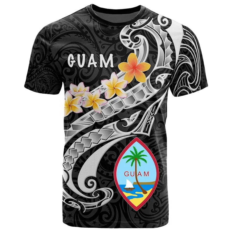 Summer Casual 3D Printed T-shirt Hawaii Round Neck Short Sleeved Top Street T-shirt