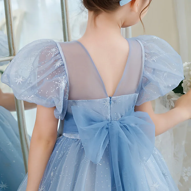 Dress for Young Girls Short Luxury Princess New Evening in Dresses 2026 Sequin Girl Puff Long Teenieping One Piece Party Dress
