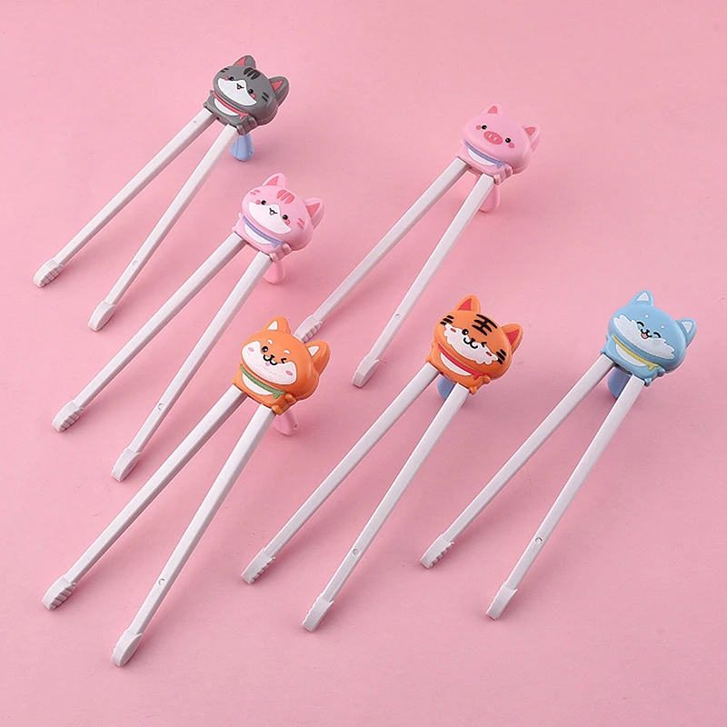 Animal Cartoon Babies & Kids Learning Chopsticks; Pair of Cute Cat Design Food Sticks; Child-Friendly Training Tableware Animal Cartoon Babies & Kids Learning Chopsticks; Pair of Cute Cat Design Food Sticks; Child-Friendly Training Tableware