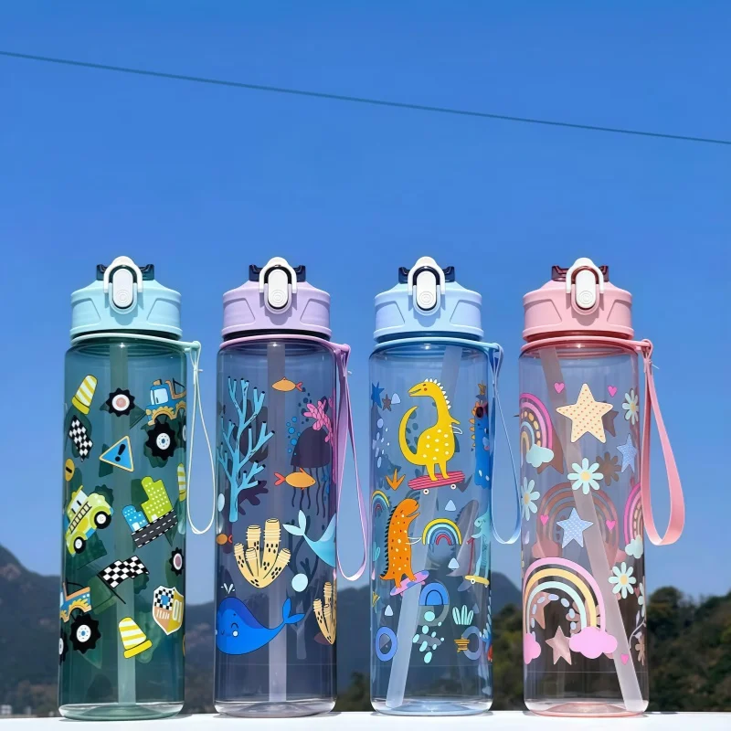 750ml Dinosaur Water Bottle For Kids Water Sippy Cup With Silicone Straw Leakproof Plastic Water Bottles Summer Kids Water Cup 750ml Dinosaur Water Bottle For Kids Water Sippy Cup With Silicone Straw Leakproof Plastic Water Bottles Summer Kids Water Cup