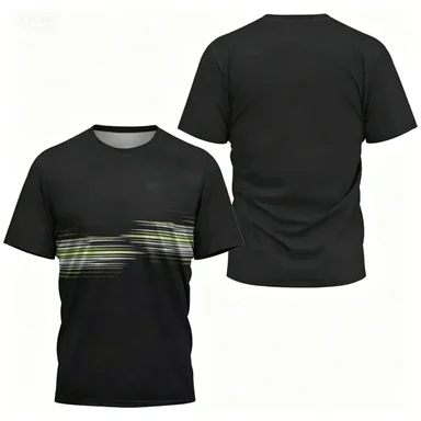 Summer Quick Drying Breathable Dynamic Striped Short Sleeved T-shirt Running Fitness Casual Top Summer Quick Drying Breathable Dynamic Striped Short Sleeved T-shirt Running Fitness Casual Top