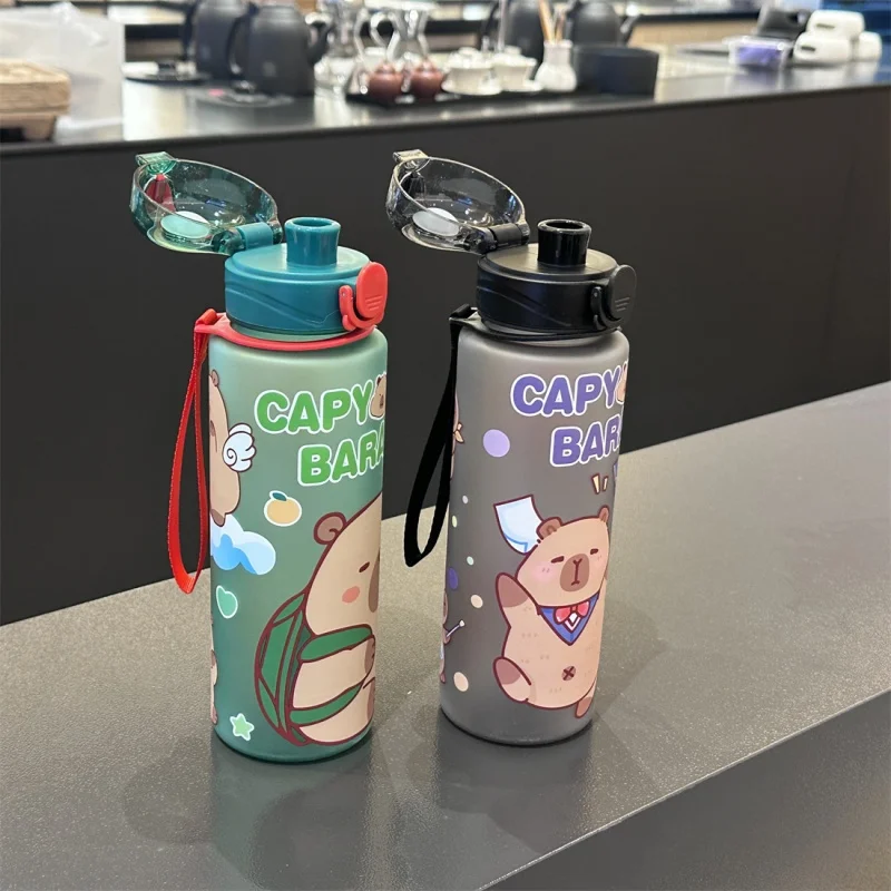 750mL Cute Cartoon Capybara Water Bottle Leakproof Plastic Straw Cup Portable Outdoor Travel Large Capacity Sports Water Bottle 750mL Cute Cartoon Capybara Water Bottle Leakproof Plastic Straw Cup Portable Outdoor Travel Large Capacity Sports Water Bottle
