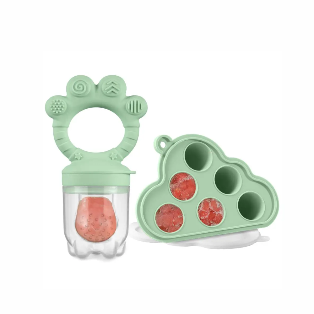 Baby Fruit Food Feeder & Freezer Nibble Tray Combo, Breastmilk Popsicle Molds,BPA Free Silicone Feeder,Infant Self Feeding, 4M+ Baby Fruit Food Feeder & Freezer Nibble Tray Combo, Breastmilk Popsicle Molds,BPA Free Silicone Feeder,Infant Self Feeding, 4M+