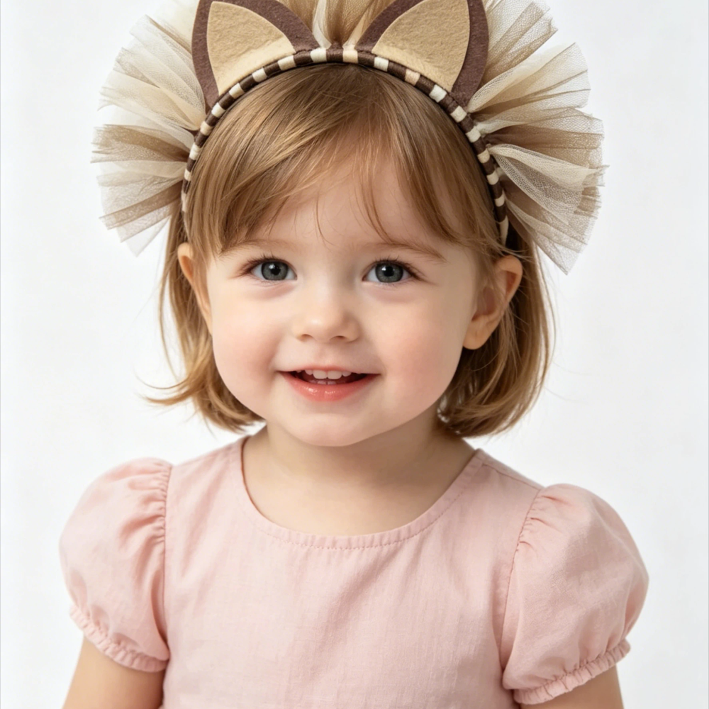 Mesh Lion Design Hair Hoop European Style Animal Headpiece Lightweight Costume Prop for Children Show Festival Themed Gathering