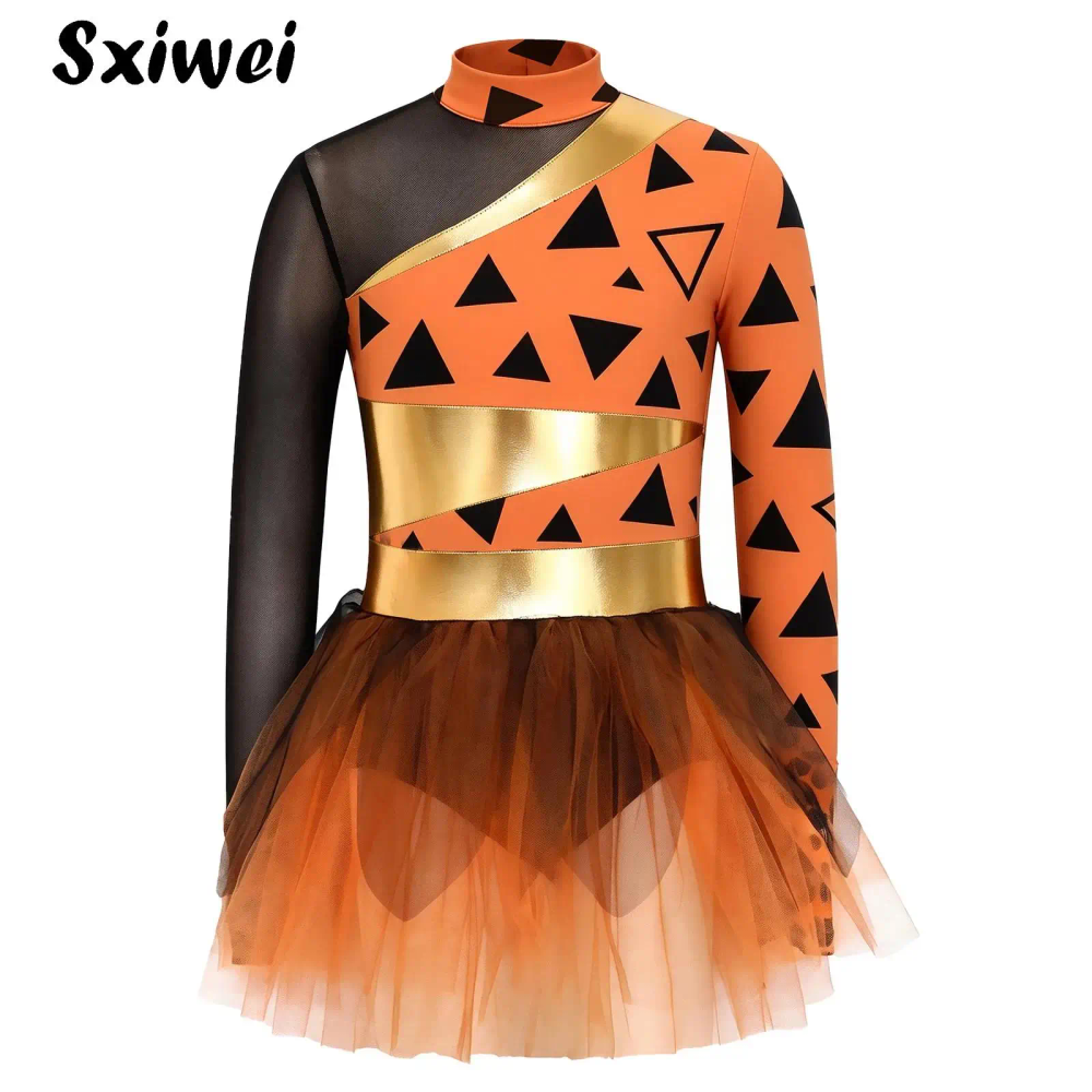 Kids Girls Fancy Prehistoric Caveman Costume Metallic Leopard Printed Mesh Ballet Tutu Leotard Dress Primitive Tribal Dress Up Kids Girls Fancy Prehistoric Caveman Costume Metallic Leopard Printed Mesh Ballet Tutu Leotard Dress Primitive Tribal Dress Up