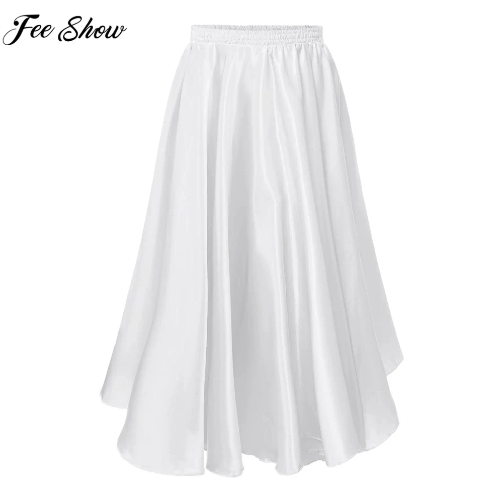 Kids Girls Chiffon 360 Degree Flamenco Dance Maxi Skirt Spanish Paso Doble Bullfight Ballroom Latin Tango Performance Costume