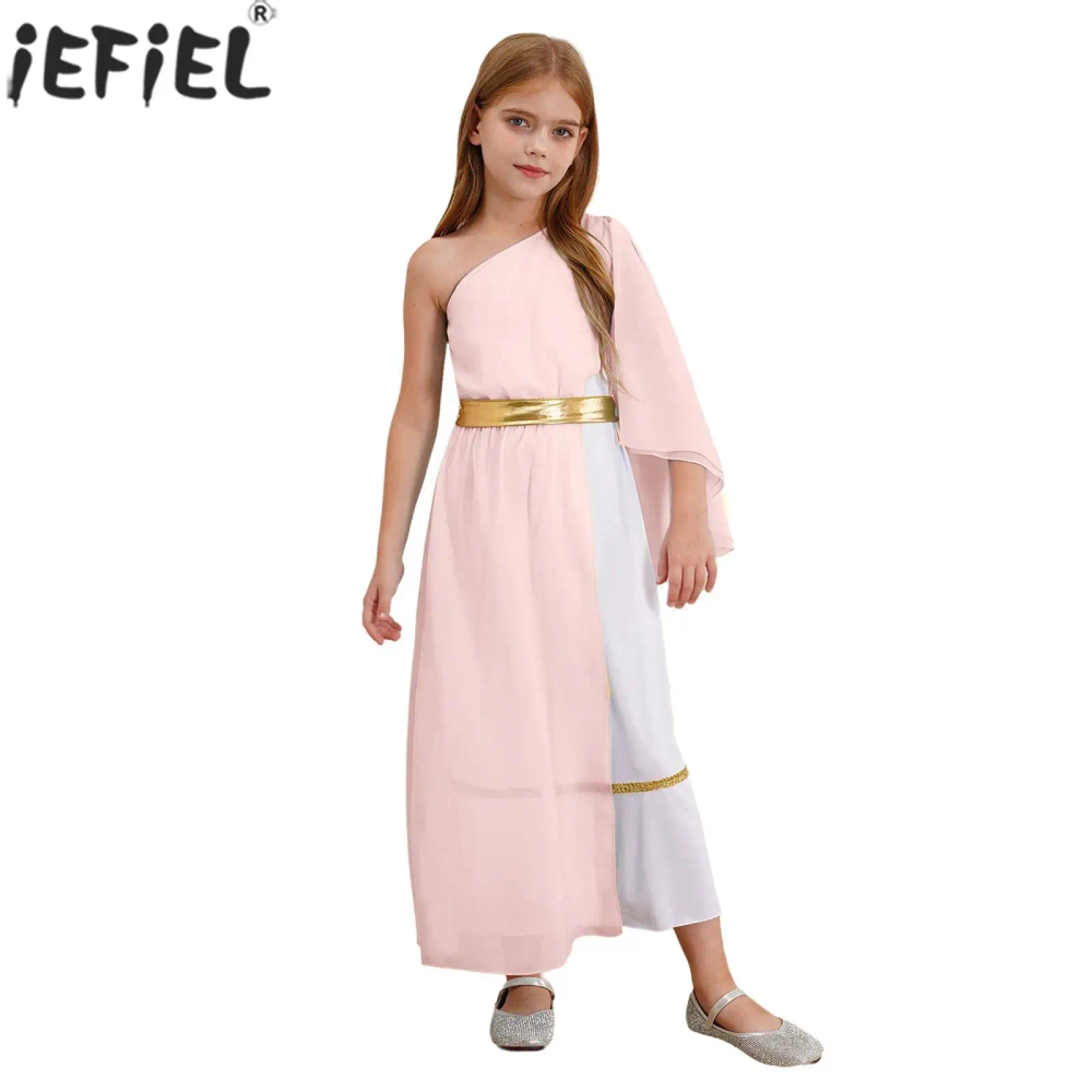 Children Girls Halloween Carnival Liturgical Worship Choir Dance Dress Ancient Greek Roman Egypt Toga Goddesses Princess Costume