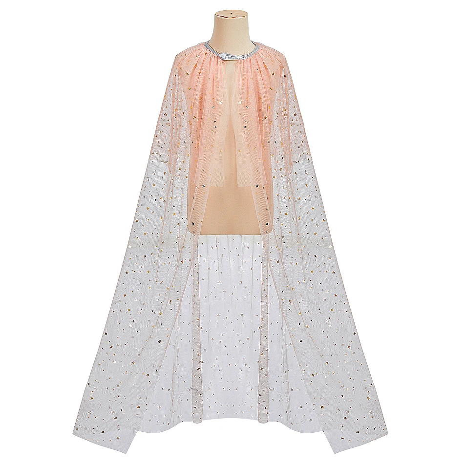 Cute Girls Festival Glitter Princess Cloak Kids Pink Cape Child Halloween Dress Up Baby Girl Christmas Party Cosplay Accessories