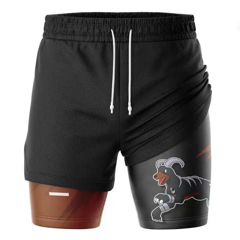 Summer Surrounding Double-layer Men's Shorts Casual Beach Pants Anime Style Summer Surrounding Double-layer Men's Shorts Casual Beach Pants Anime Style