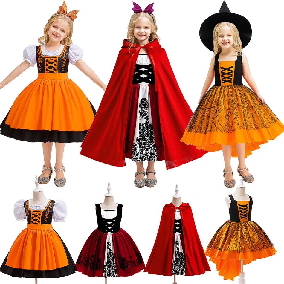 Teen Girl Halloween Costume Halloween Theme Print Frock 8-12 Yrs Teenager Girl Fantasy Disguise Outfits Luxury Elegant Gown