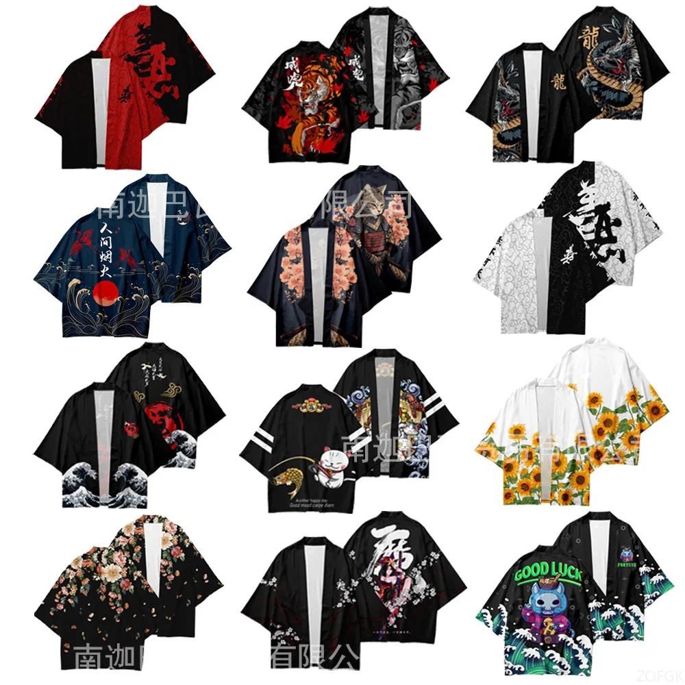 2025 Chinese Style Dragon Robe, Cloak, 3D Printed Japanese Cardigan, Quick Drying Kimono Cardigan