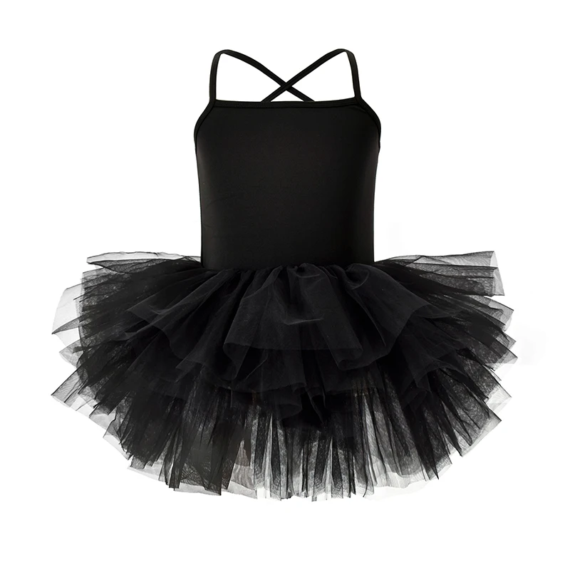 Pink and Magenta Girls' Dance Dress with a Cross-Back Tulle SkirtComfortable and Breathable for Holiday Parties