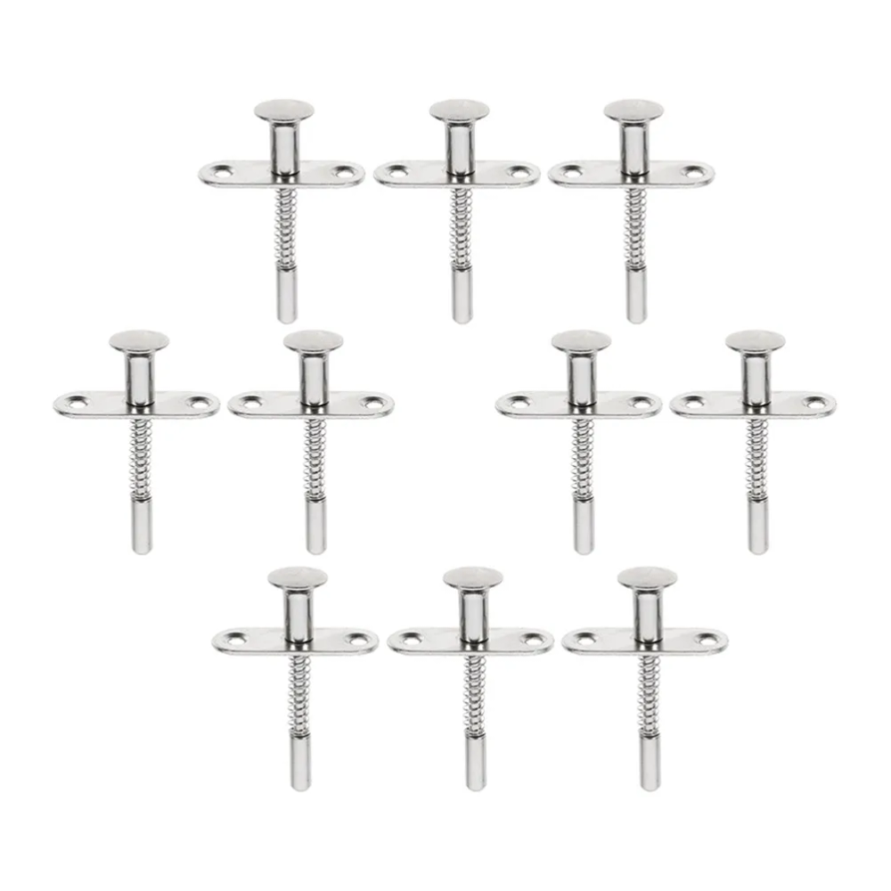 10Pcs Steel Plunger Latches Spring Loaded Latch Bolt for Crib Infant Bed Door Cabinet Pigeon Coop Heavy Duty Anti Compression 10Pcs Steel Plunger Latches Spring Loaded Latch Bolt for Crib Infant Bed Door Cabinet Pigeon Coop Heavy Duty Anti Compression