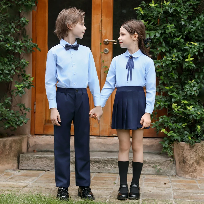 Korean Children Formal Clothing Set Boys Girls School Uniform Suit from 4 to 16 Years Kids Wedding Party Shirt Pants Skirt Suit Korean Children Formal Clothing Set Boys Girls School Uniform Suit from 4 to 16 Years Kids Wedding Party Shirt Pants Skirt Suit