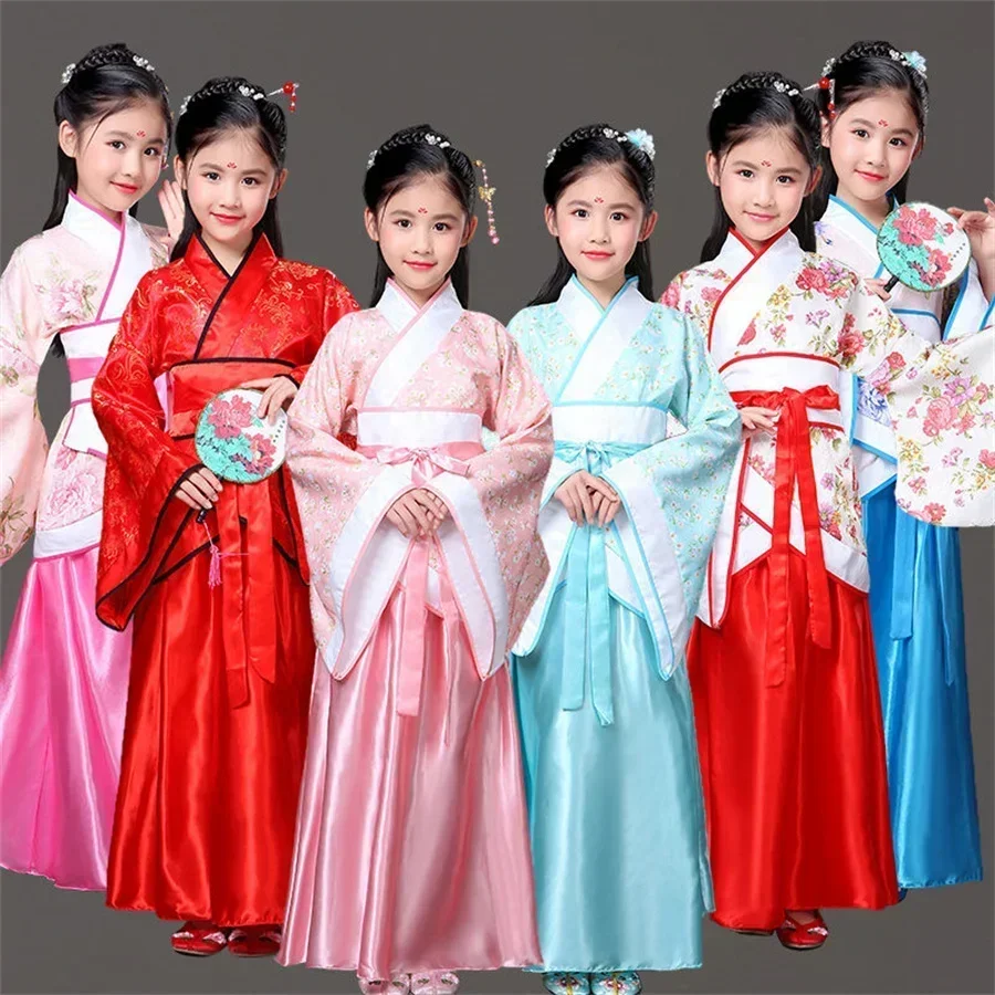 Costume chinois des Prairies pour enfants, robe Hanfu pour enfants, vêtements traditionnels pour filles, performance de danse Costume chinois des Prairies pour enfants, robe Hanfu pour enfants, vêtements traditionnels pour filles, performance de danse