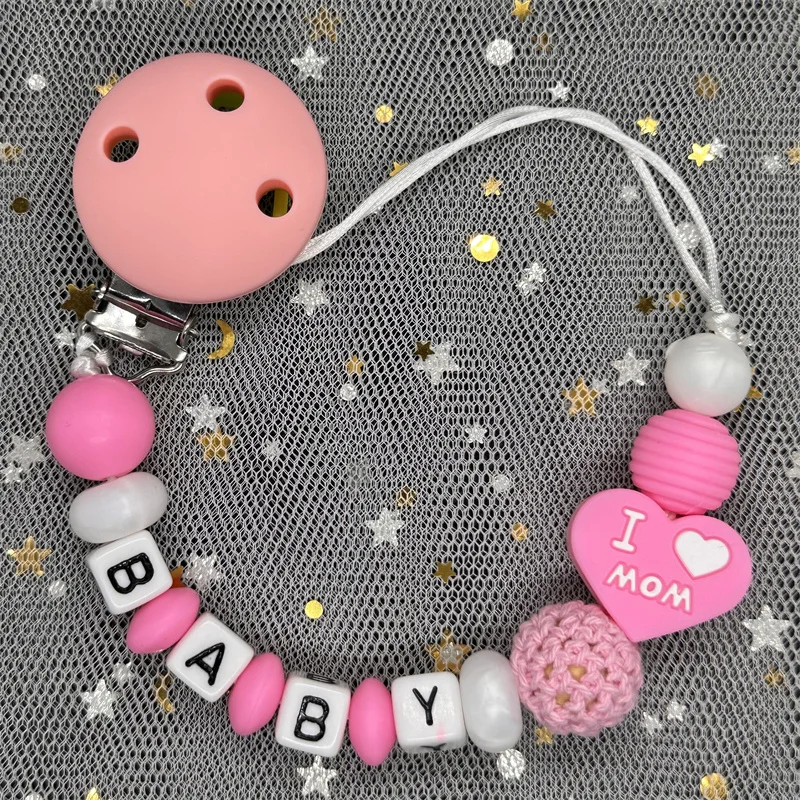 Custom Personalized Name Pacifier Clips BPA Free Silicone Silicone Baby Pacifier Clips Colorful Pacifier Chain Holder Teething Custom Personalized Name Pacifier Clips BPA Free Silicone Silicone Baby Pacifier Clips Colorful Pacifier Chain Holder Teething