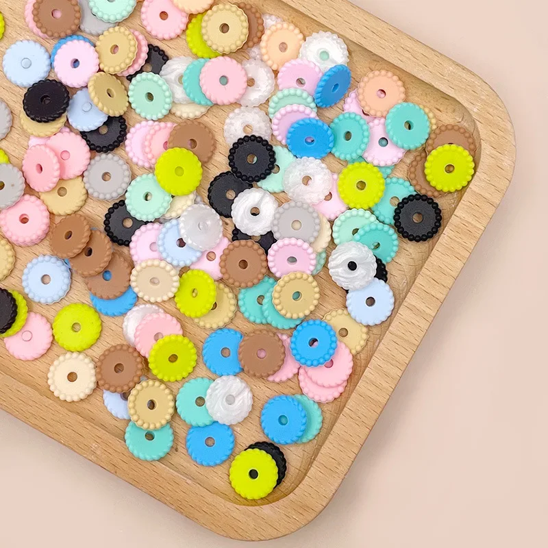 50PCS Flat Round Beads New Children's Silicone Bead Pen Accessories Food Grade Flat Round Silicone Bead Focal Bead Wholesale 50PCS Flat Round Beads New Children's Silicone Bead Pen Accessories Food Grade Flat Round Silicone Bead Focal Bead Wholesale