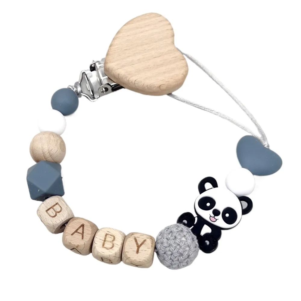 Wooden Personalized Baby Pacifier Chain Cute Animal Design Pacifier Clip for Babies - Safe Teether Holder Wooden Personalized Baby Pacifier Chain Cute Animal Design Pacifier Clip for Babies - Safe Teether Holder